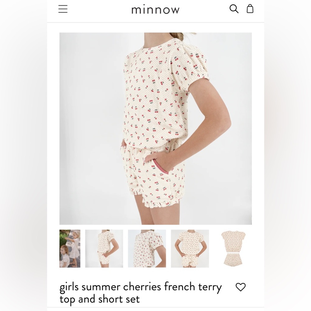 Minnow Kids Summer sweet Cherries Matching Set